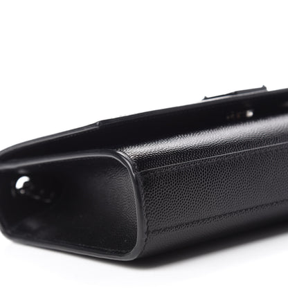 Saint Laurent Grain De Poudre Small Monogram Kate Satchel Black 6 of 10