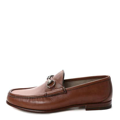 Gucci Betis Glamour Calfskin Mens 1953 Horsebit Loafers 9 Cocoa 1 of 8