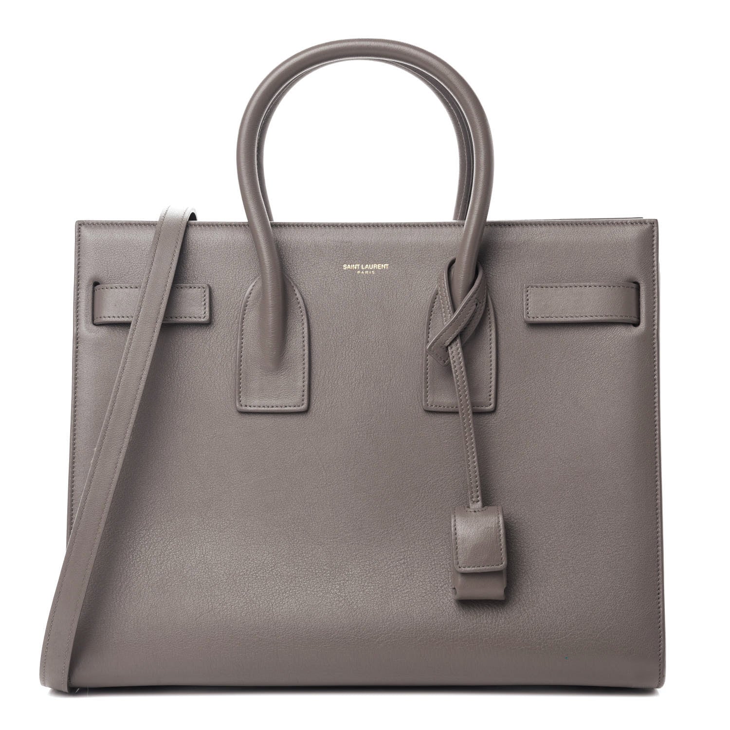 Saint Laurent Grained Calfskin Small Sac De Jour Fog 1 of 20