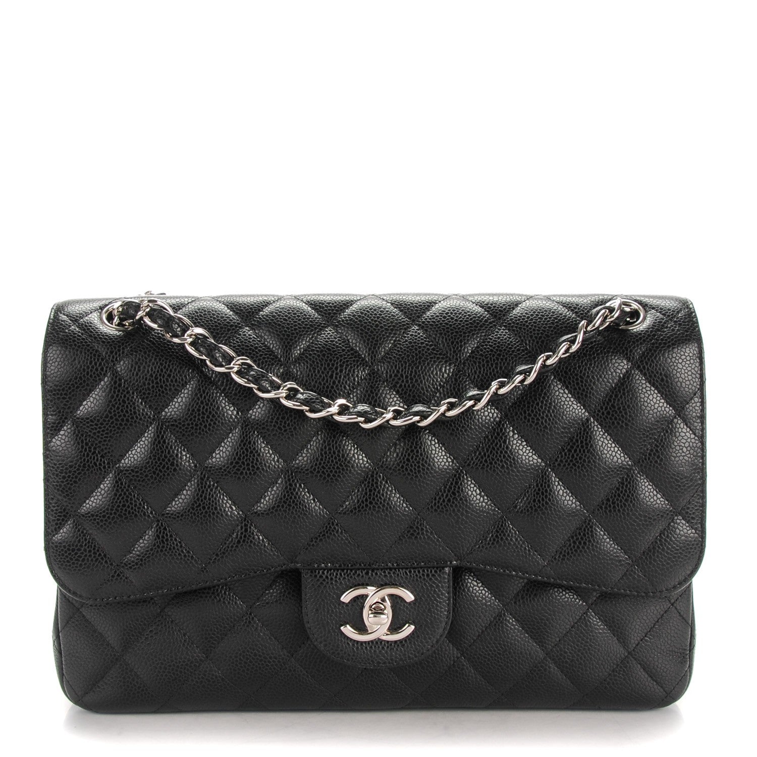 Chanel Caviar Quilted Jumbo Double Flap Black 1 of 8