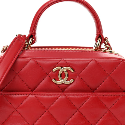 Chanel Lambskin Quilted Small Trendy CC Bowling Bag Red 9 of 12