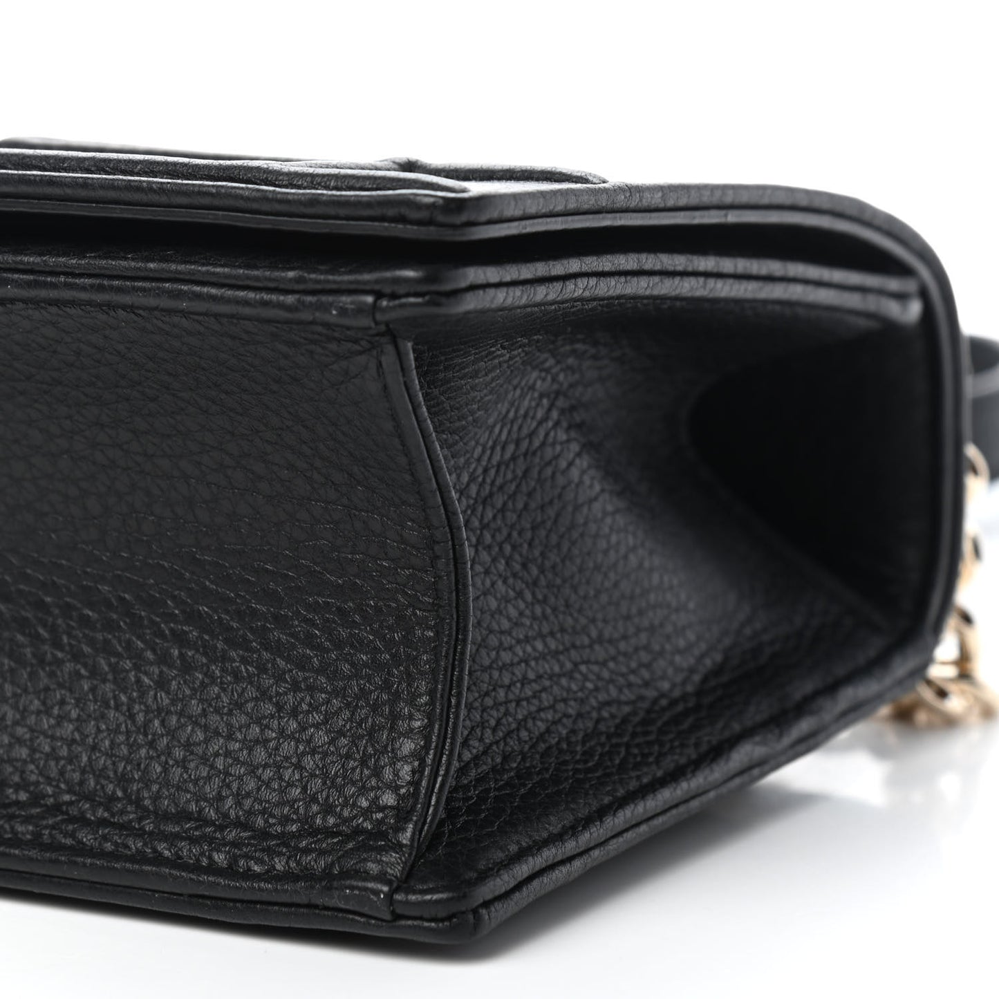 Grained Calfskin Small Diorama Flap Bag Black
