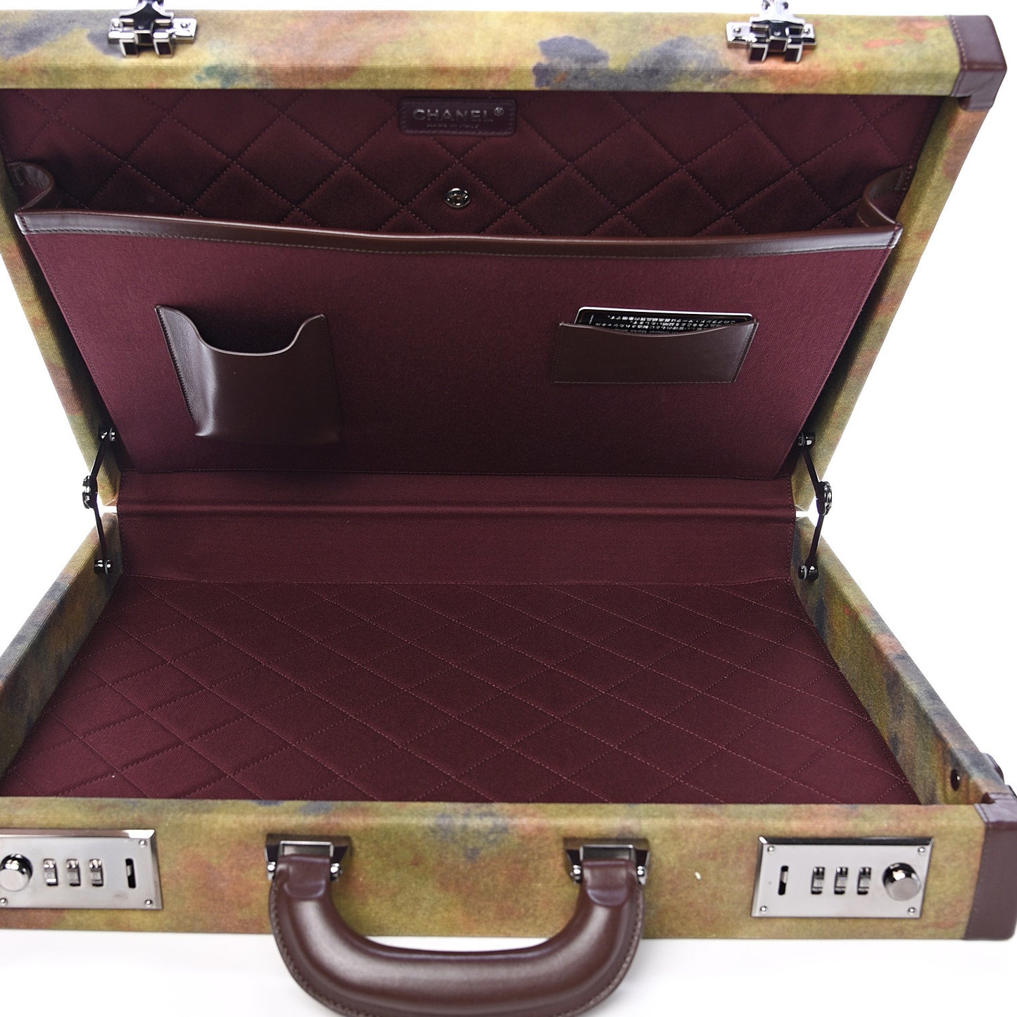 Washed Toile Graffiti On The Pavements Briefcase Khaki Multicolor