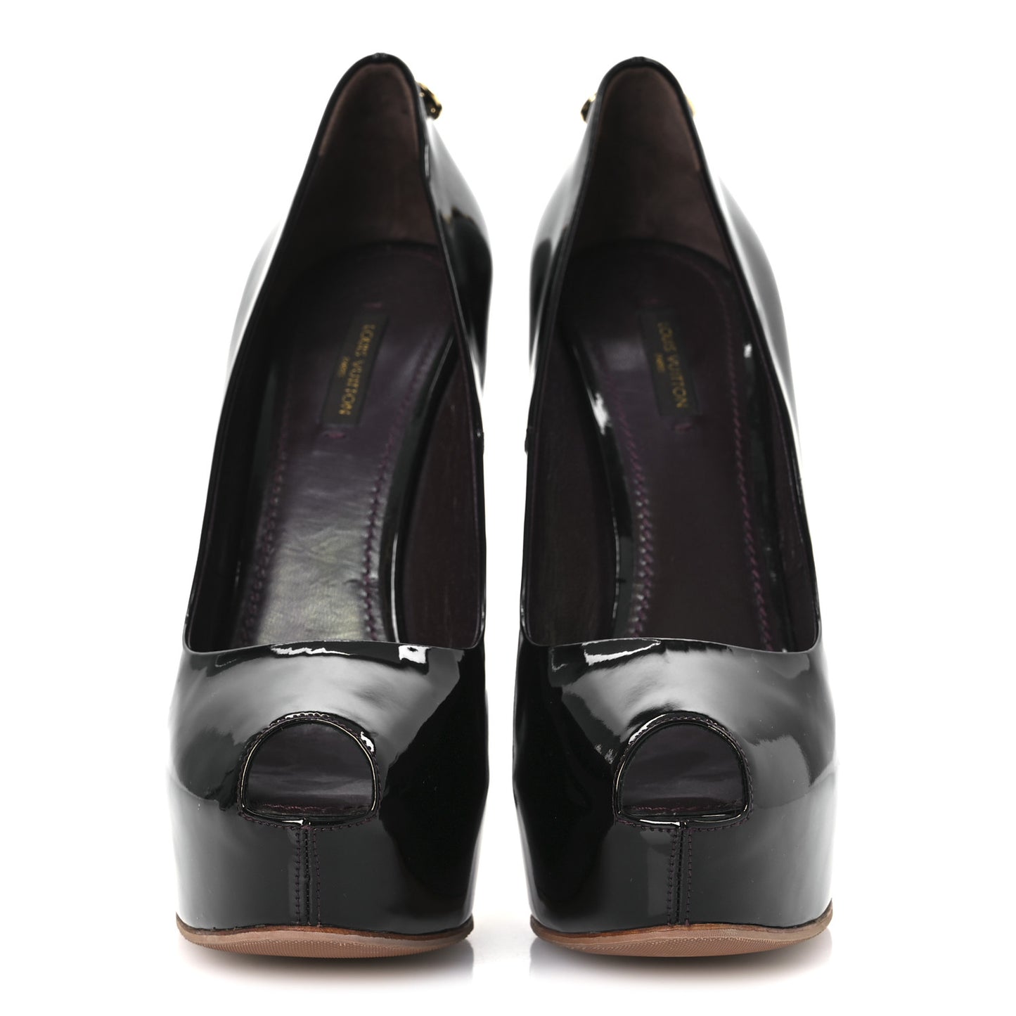 Patent Calfskin Oh Really Peep Toe Pumps 40 Amarante