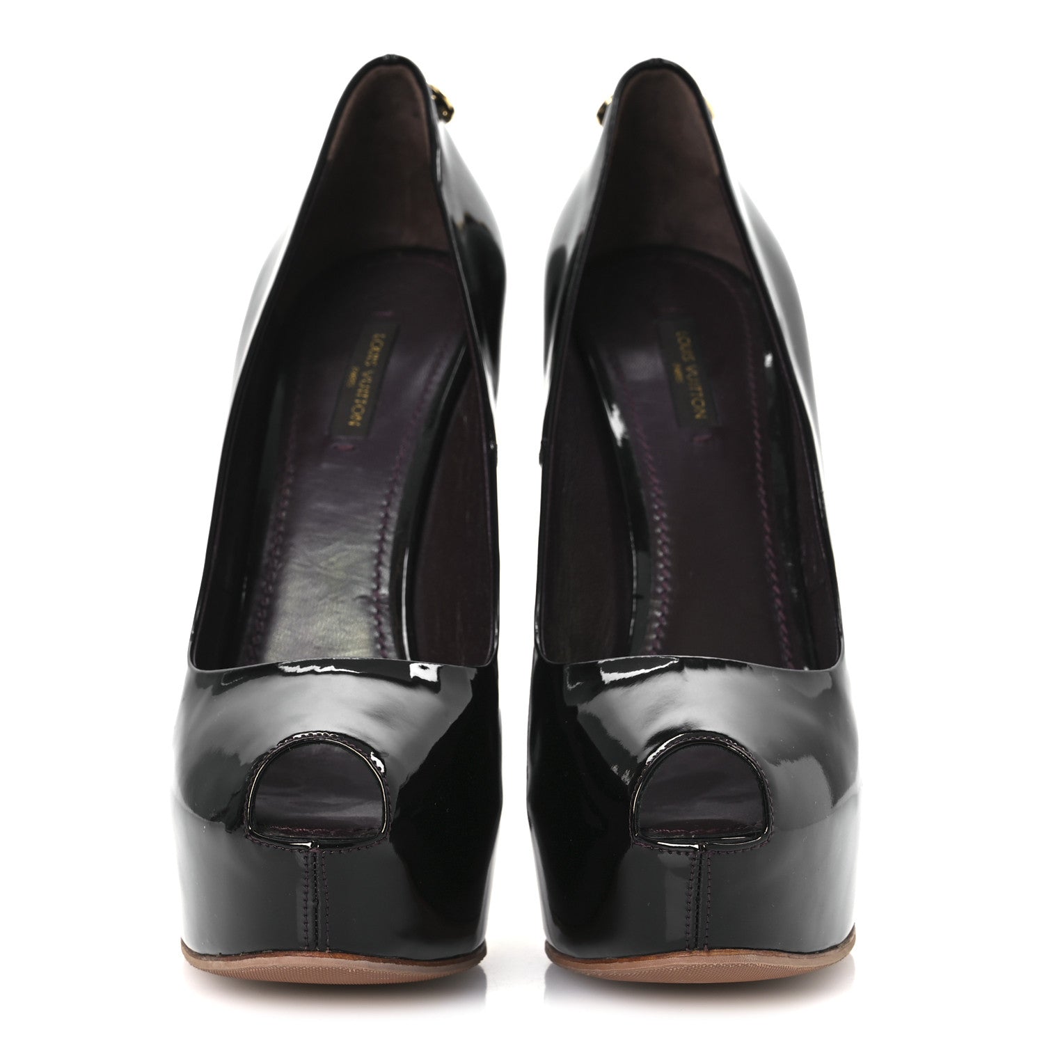 Louis Vuitton Patent Calfskin Oh Really Peep Toe Pumps 40 Amarante 3 of 11