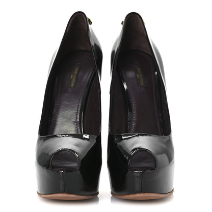 Louis Vuitton Patent Calfskin Oh Really Peep Toe Pumps 40 Amarante 3 of 11
