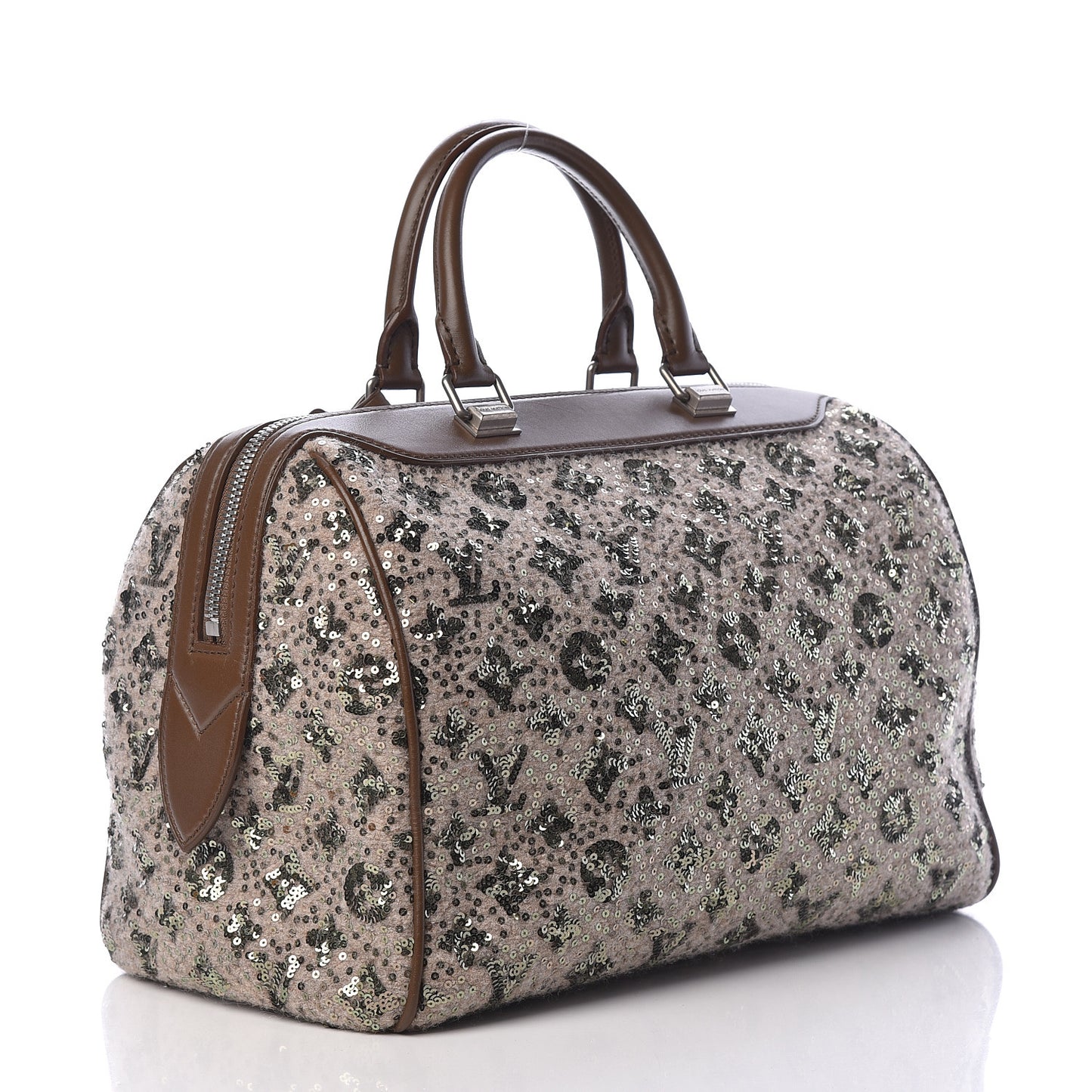 Sequin Monogram Sunshine Express Speedy Kaki