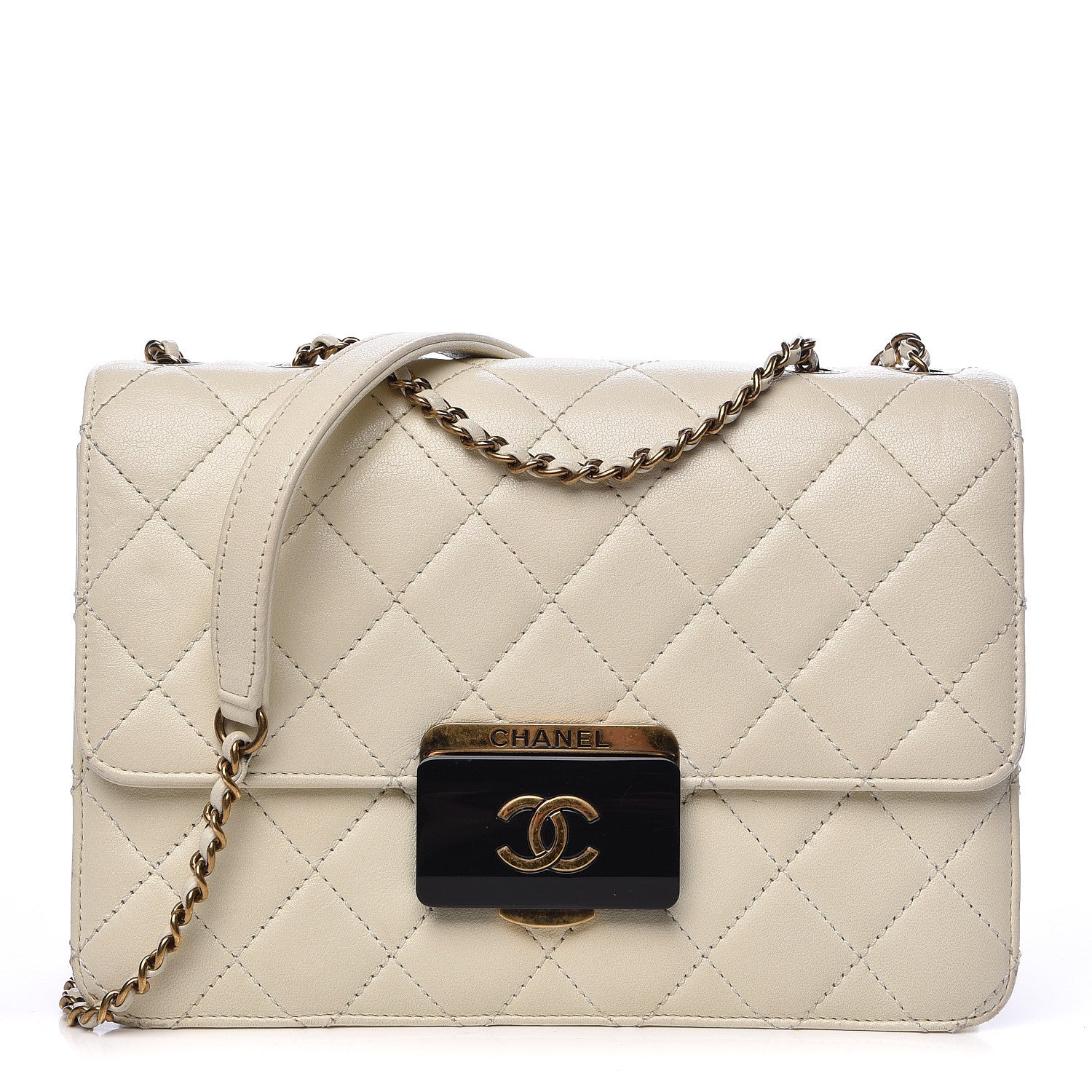 Chanel Sheepskin Quilted Beauty Lock Flap White 1 of 31