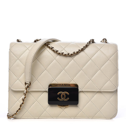 Chanel Sheepskin Quilted Beauty Lock Flap White 1 of 31