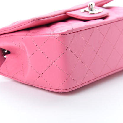 Chanel Lambskin Quilted Mini Rectangular Flap Dark Pink 9 of 11
