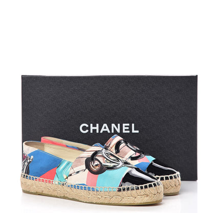 Chanel Patent Fabric CC Espadrilles 36 Multicolor Black 11 of 11