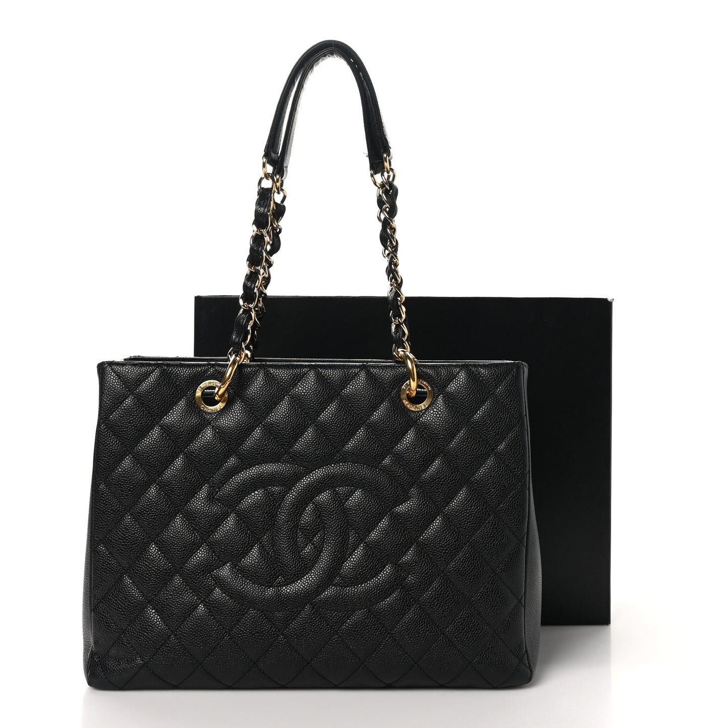 Caviar Quilted Grand Shopping Tote GST Black