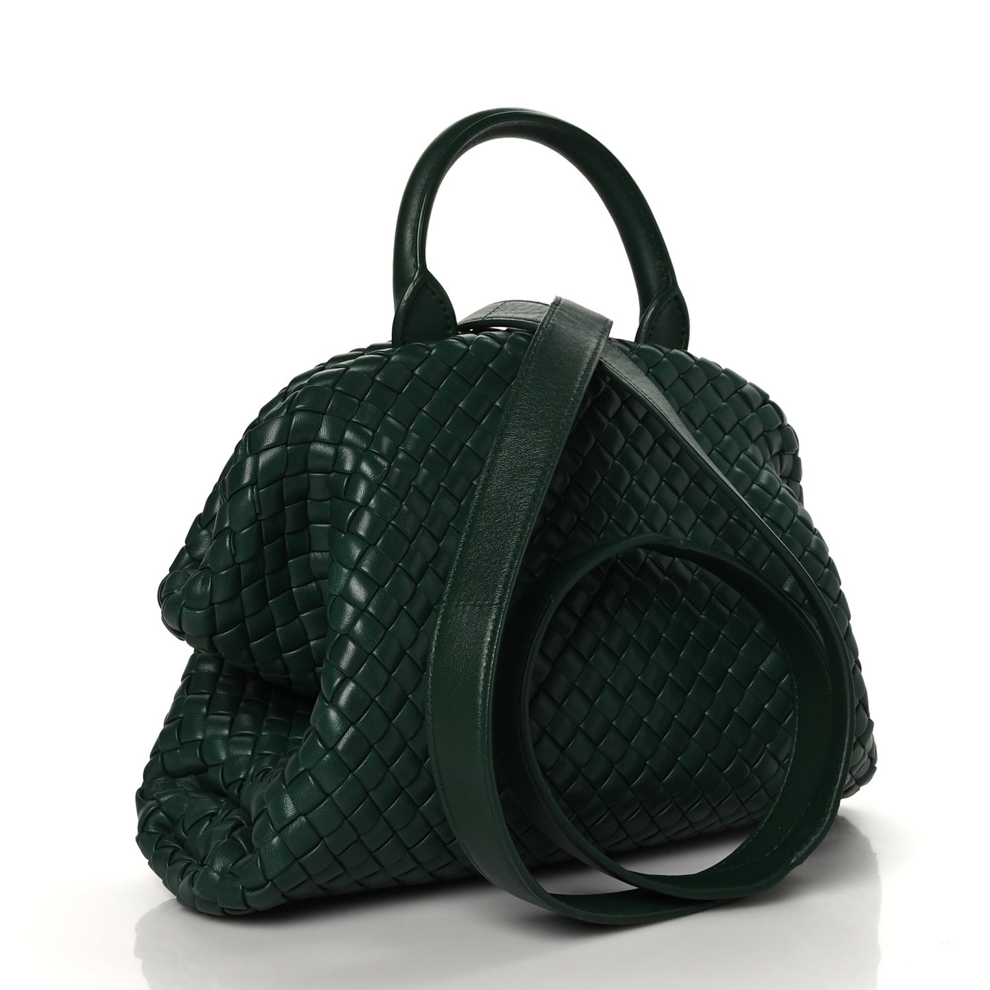 Nappa Intrecciato Small Handle Bag Raintree