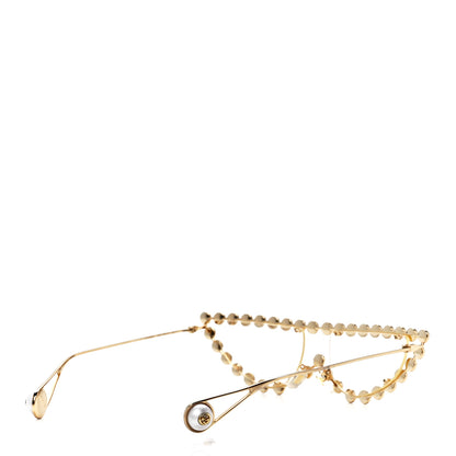 Gucci Metal Pearl Cat Eye Sunglasses GG0364S Gold 4 of 8