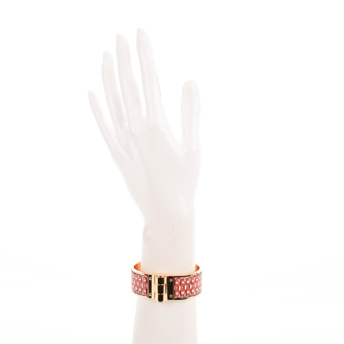 Enamel Printed Wide Hinged Bracelet