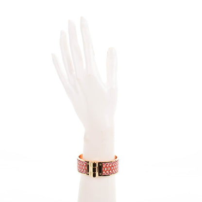 Hermes Enamel Printed Wide Hinged Bracelet 2 of 5