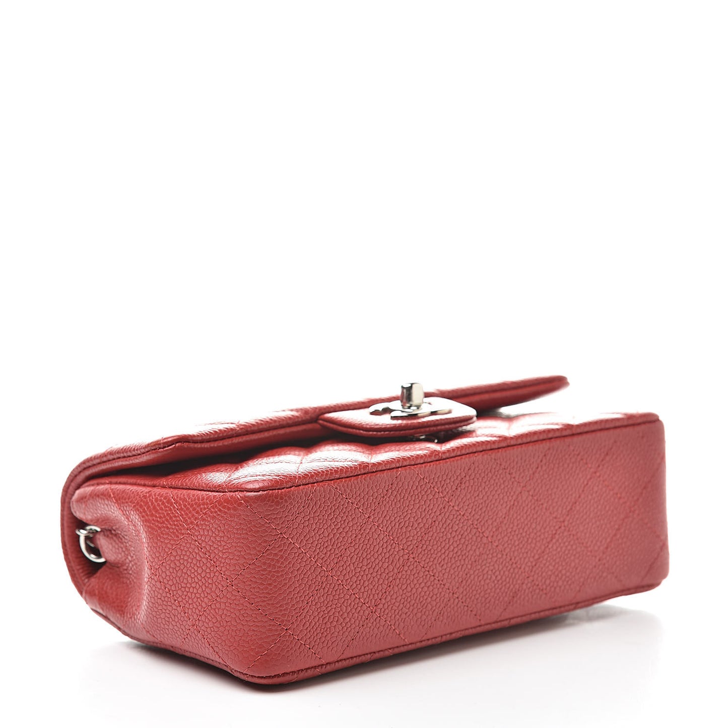 Caviar Quilted Mini Rectangular Flap Red