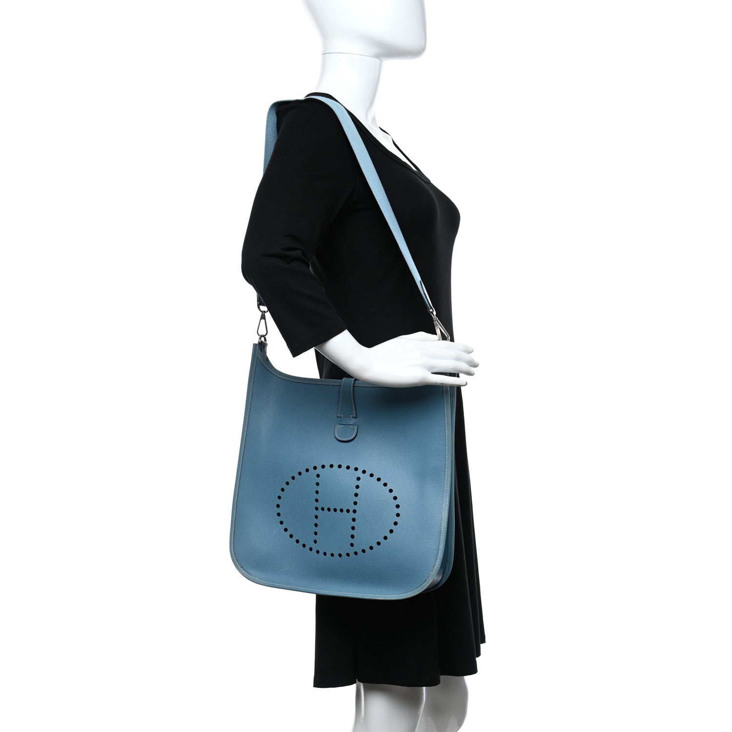 Hermes Epsom Evelyne GM Blue Jean 2 of 9