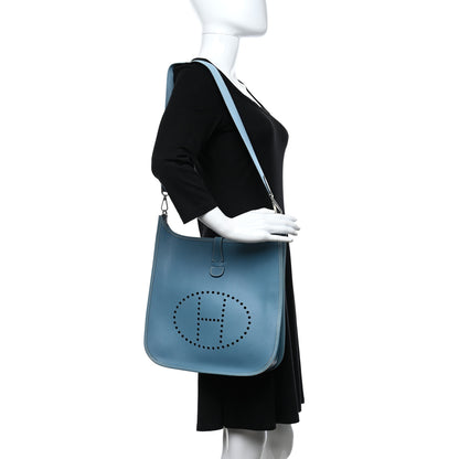Hermes Epsom Evelyne GM Blue Jean 2 of 9