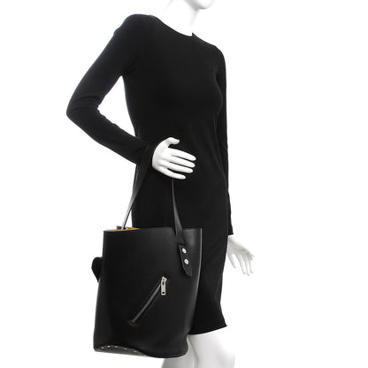 Celine Natural Calfskin Biker Bucket Shoulder Bag Black Sunflower 2 of 9