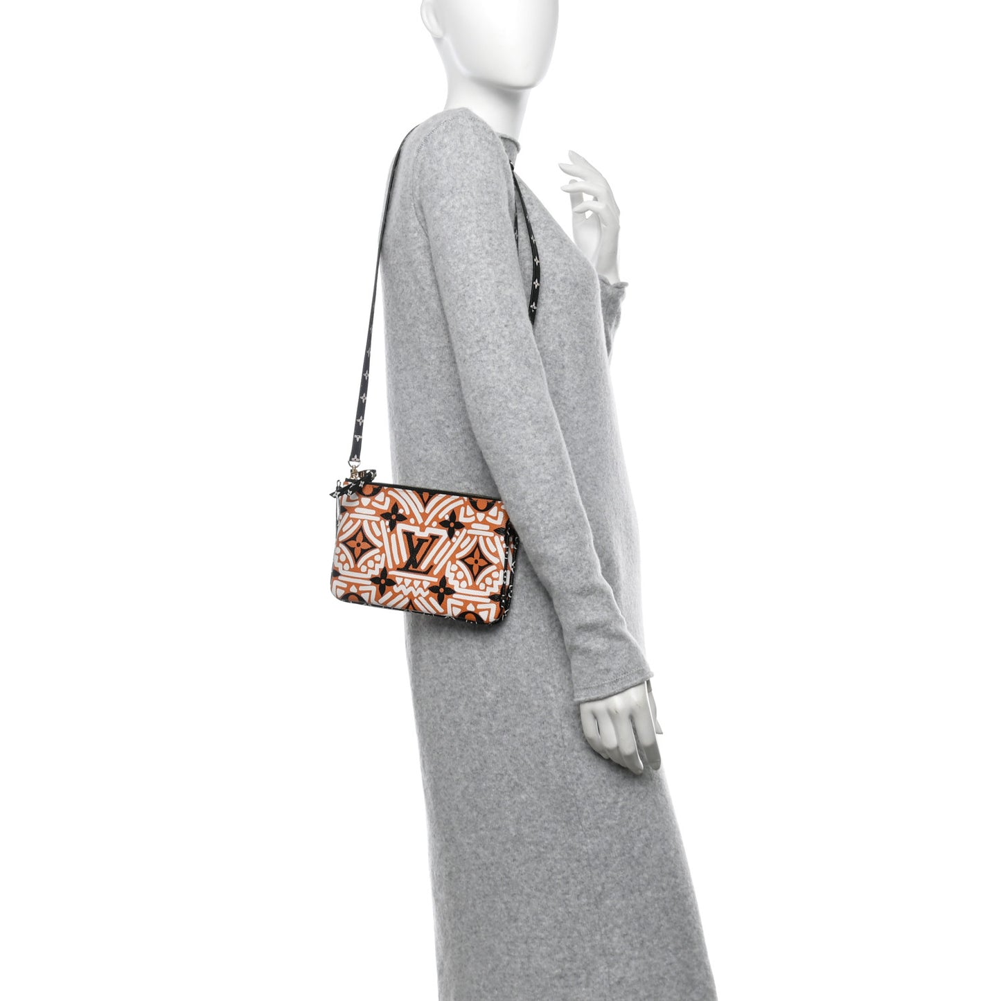 Monogram Giant Crafty Double Zip Pochette Creme Caramel