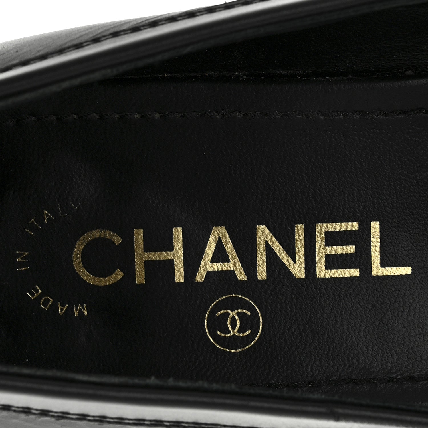 Chanel Calfskin CC Chain Mocassin Loafers 38.5 Black 7 of 9