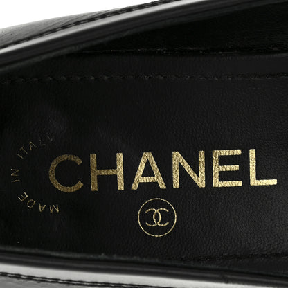Chanel Calfskin CC Chain Mocassin Loafers 38.5 Black 7 of 9