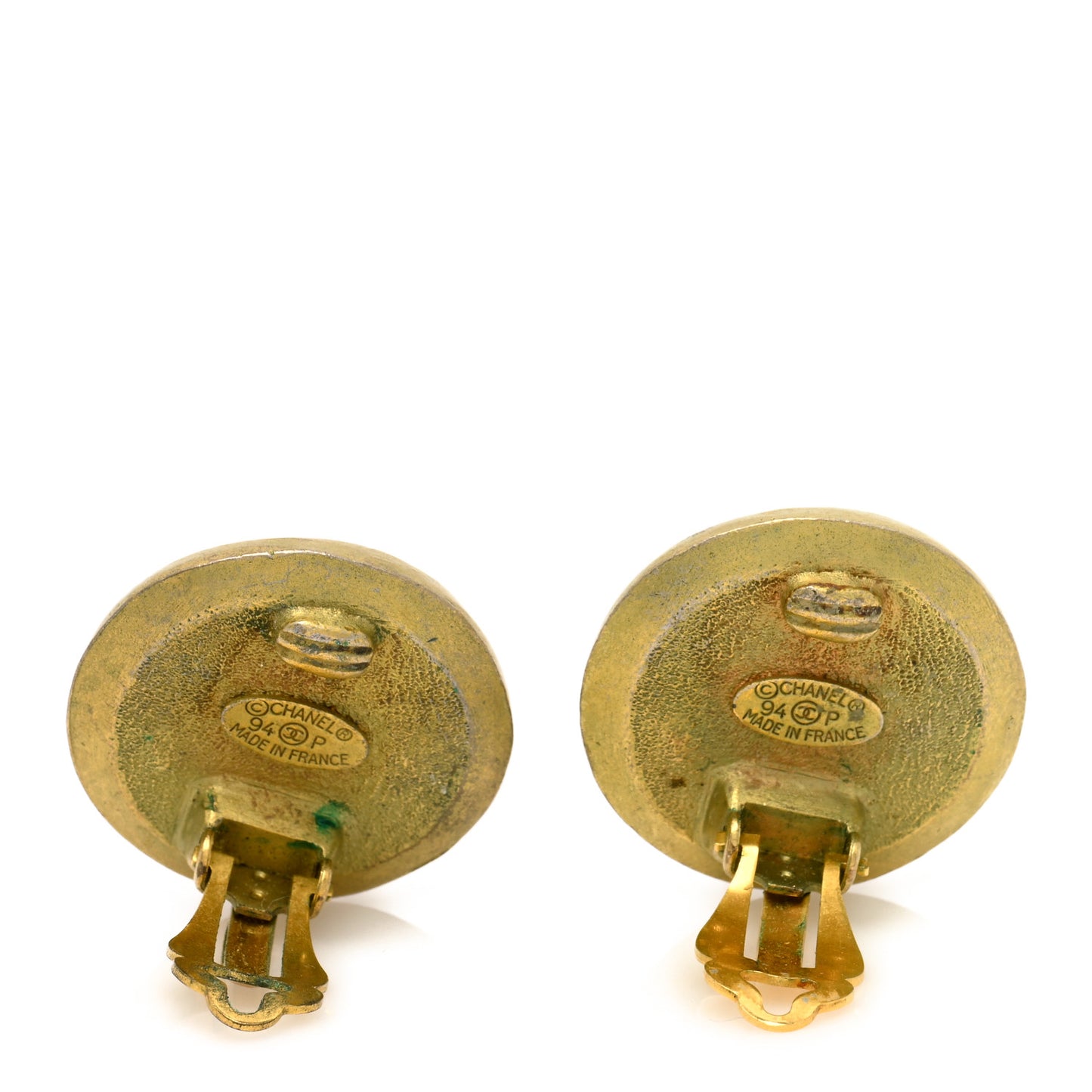 CC Clip On Earrings Black Gold