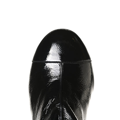 Chanel Shiny Crumpled Calfskin CC Cap Toe Short Boots 40.5 Black 11 of 13
