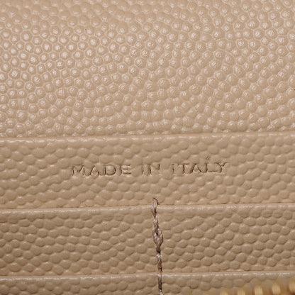 Saint Laurent Grain De Poudre Matelasse Chevron Monogram Chain Wallet Nude Powder 7 of 8