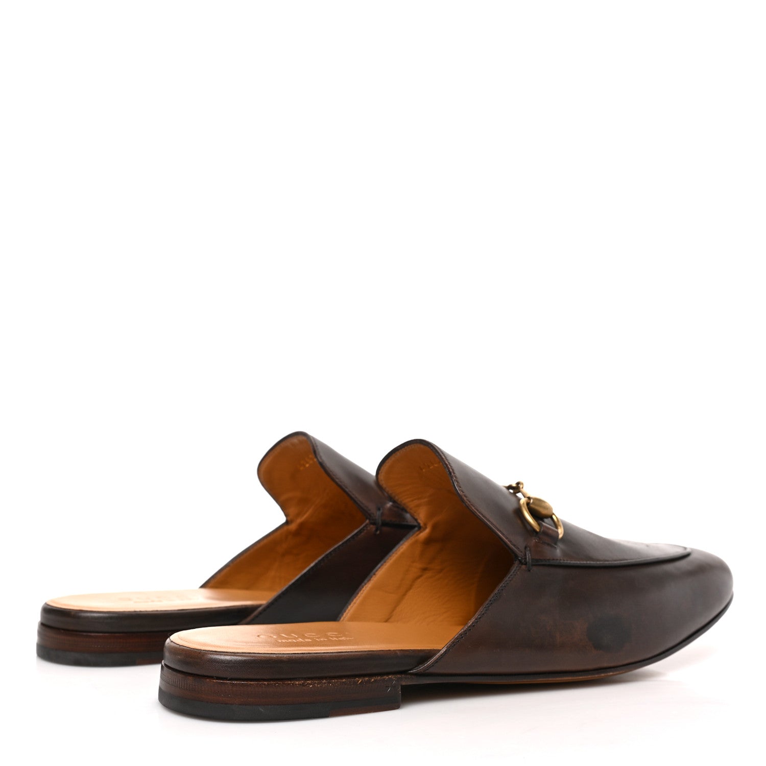 Gucci Calfskin Mens Princetown Slippers 10 Fondente Brown 4 of 10