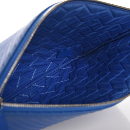 Chanel Caviar Chevron Quilted Medium Cosmetic Case Blue 5 of 8