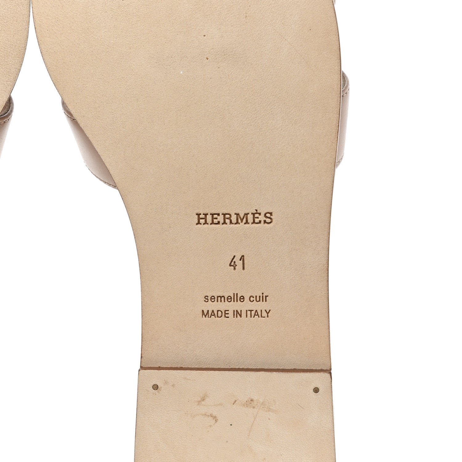 Hermes Box Calfskin Oran Sandals 41 Beige Nude 6 of 9
