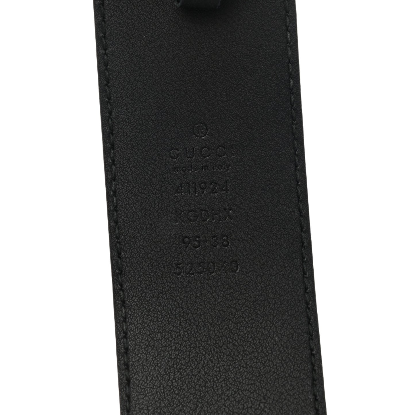 GG Supreme Monogram Selleria Calfskin Interlocking G 40mm Belt 95 38 Black Grey