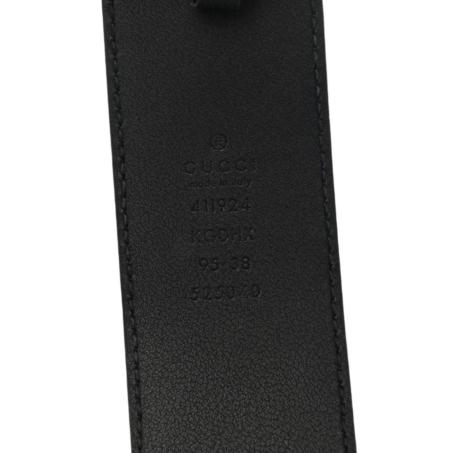 Gucci GG Supreme Monogram Selleria Calfskin Interlocking G 40mm Belt 95 38 Black Grey 3 of 8