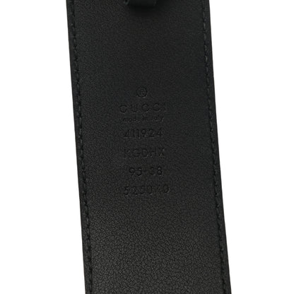 Gucci GG Supreme Monogram Selleria Calfskin Interlocking G 40mm Belt 95 38 Black Grey 3 of 8