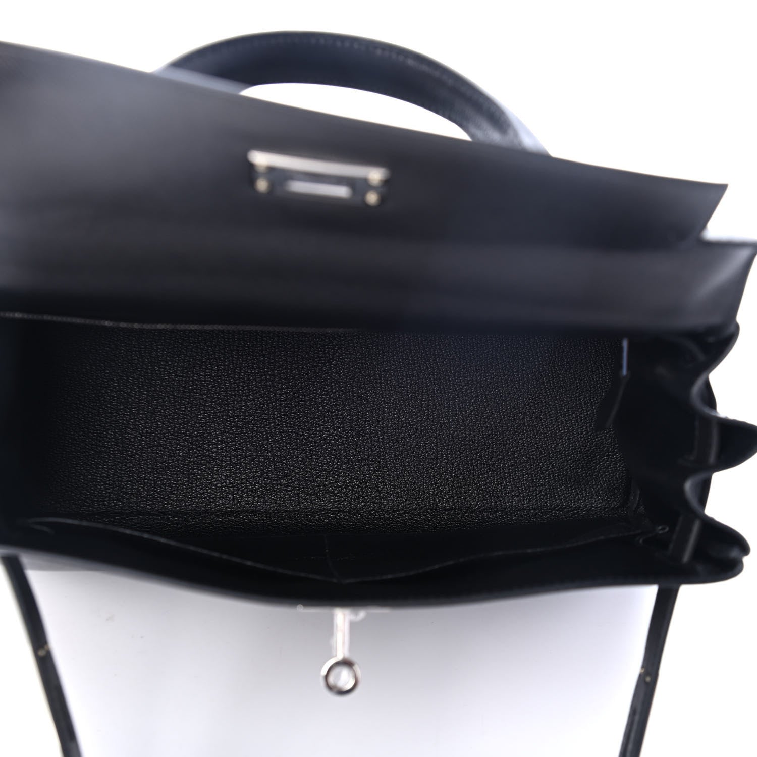 Hermes Madame Calfskin Kelly Retourne 28 Black 4 of 10