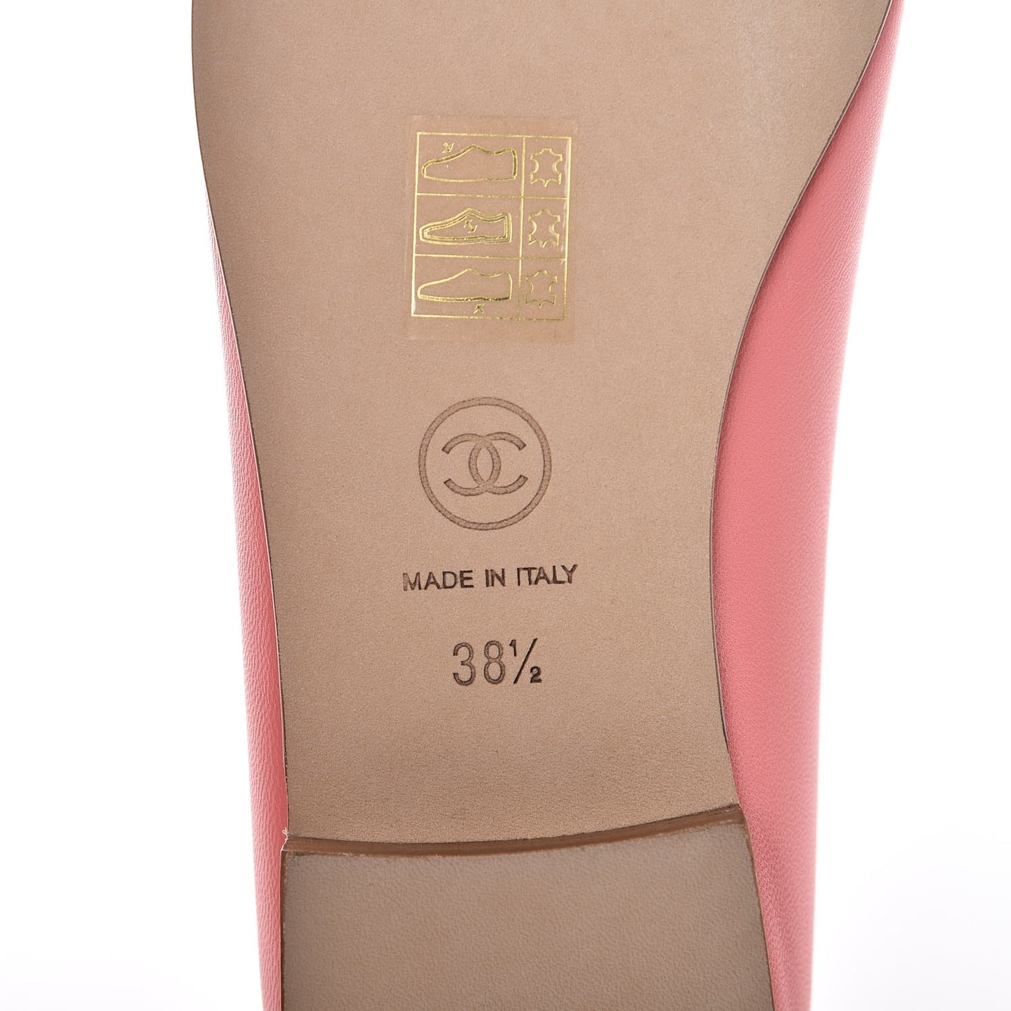 Goatskin Cap Toe CC Ballerina Flats 38.5 Pink