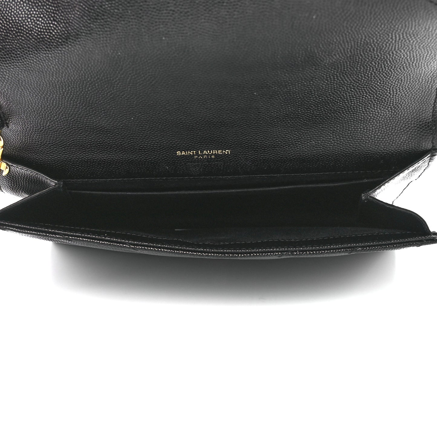 Grain De Poudre Matelasse Chevron Monogram Envelope Clutch Black