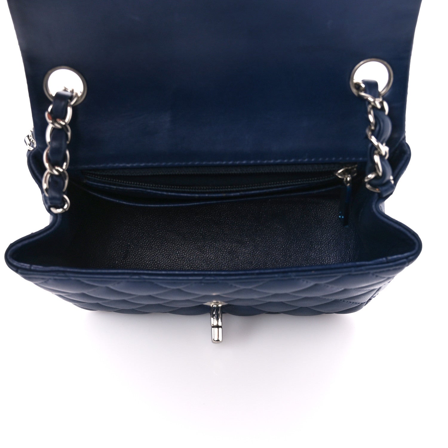 Chanel Lambskin Quilted Mini Square Flap Navy 5 of 11