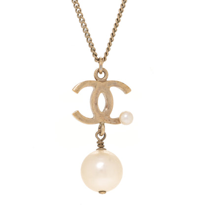 Chanel Pearl CC Drop Necklace Gold 4 of 7