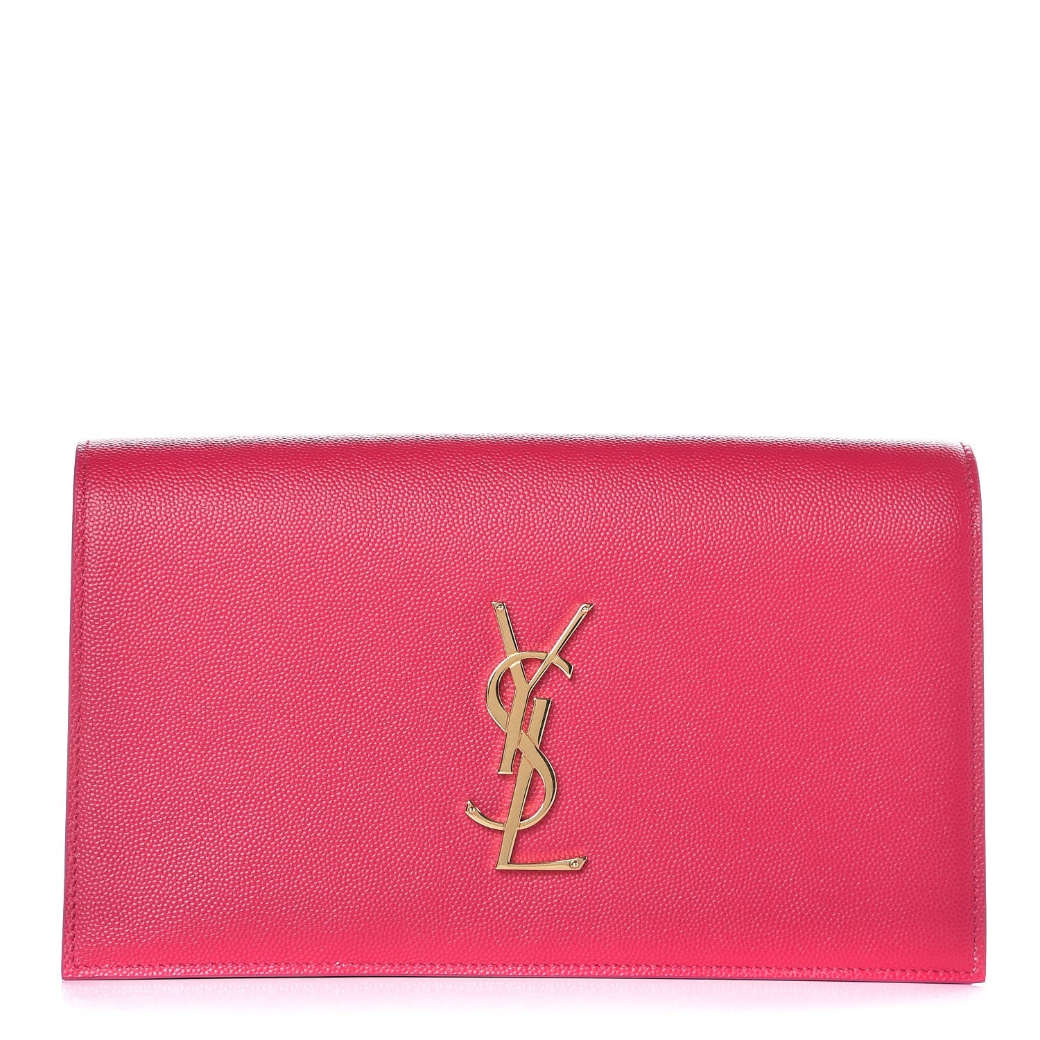 Saint Laurent Grain De Poudre Classic Monogram Kate Clutch Lipstick Fuchsia 1 of 6