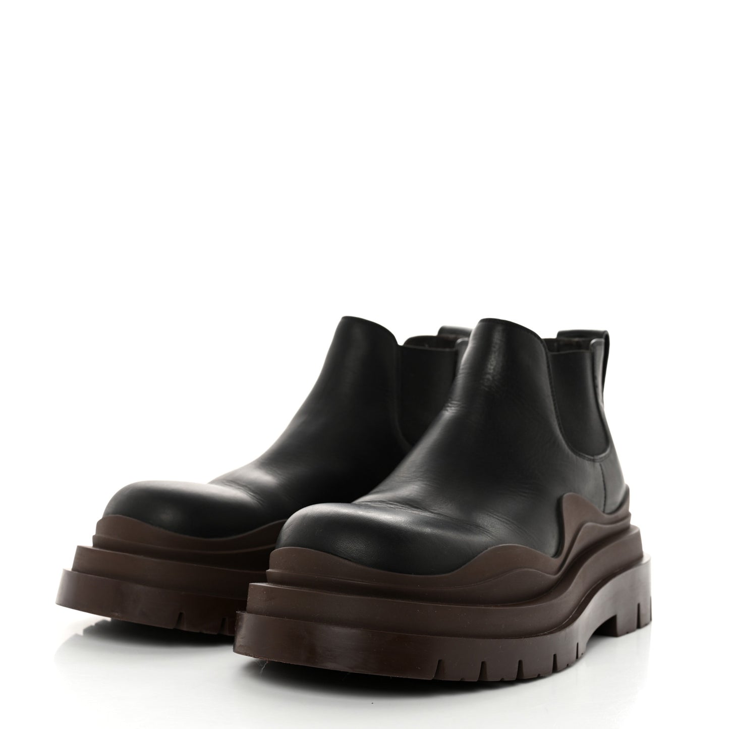 Calfskin The Tire Cropped Chelsea Boots 39 Brown