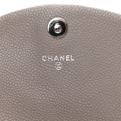 Chanel Caviar Half Moon Wallet On Chain WOC Light Grey 6 of 11