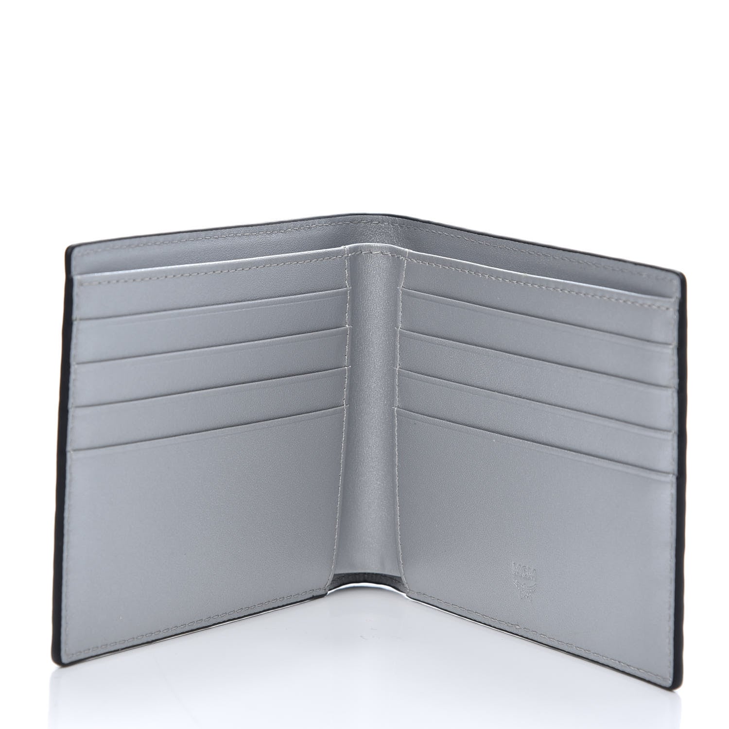 MCM Metallic Visetos Bi-Fold Wallet Silver 5 of 9