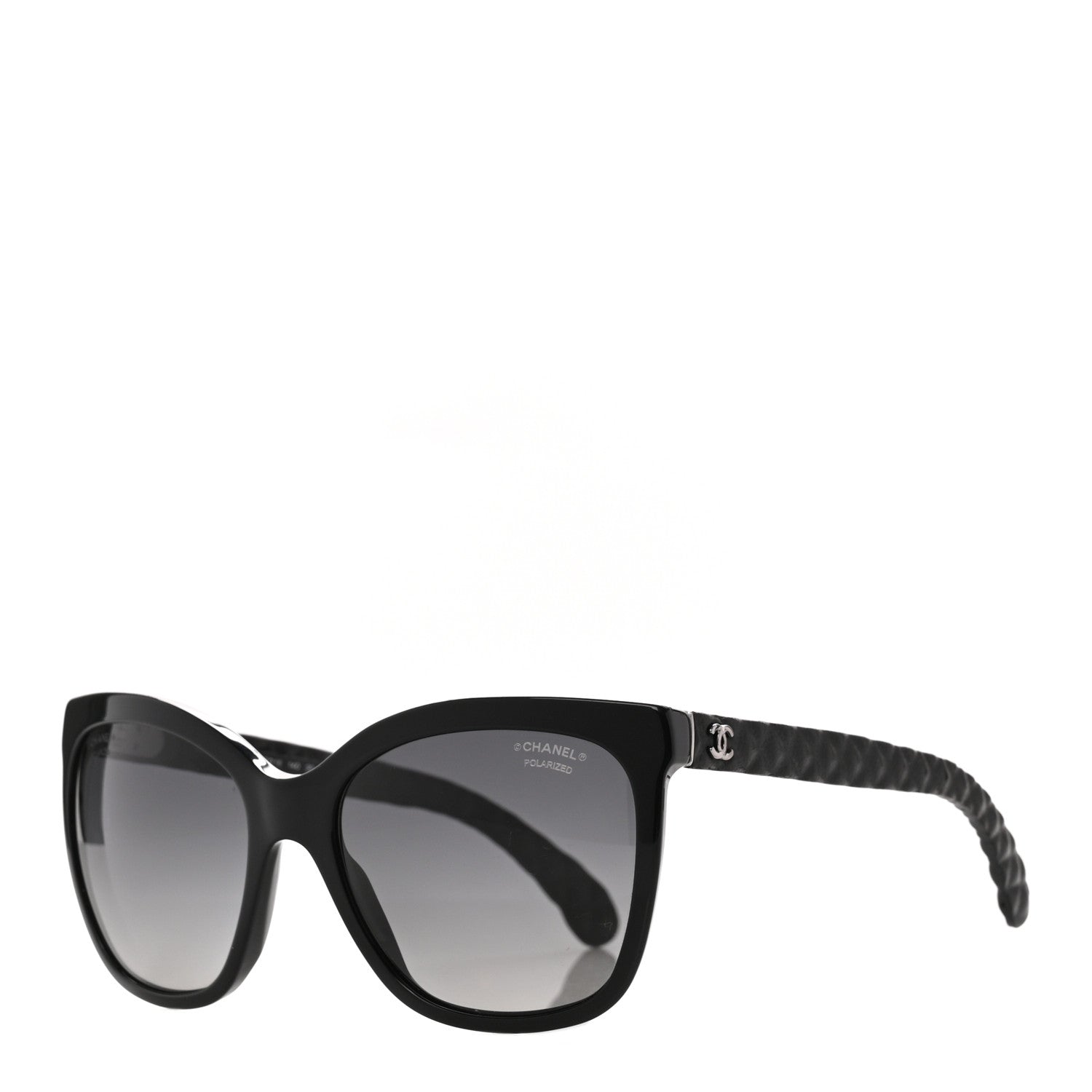 Chanel Acetate Quilted Polarized Butterfly CC Sunglasses 5288-Q Black 1 of 8
