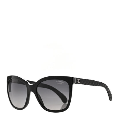 Chanel Acetate Quilted Polarized Butterfly CC Sunglasses 5288-Q Black 1 of 8