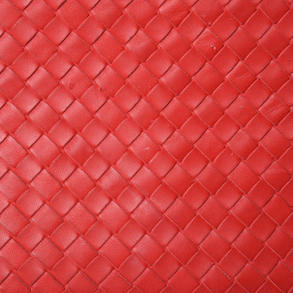 Bottega Veneta Nappa Intrecciato Double Handle Bucket Bag New Red 10 of 15