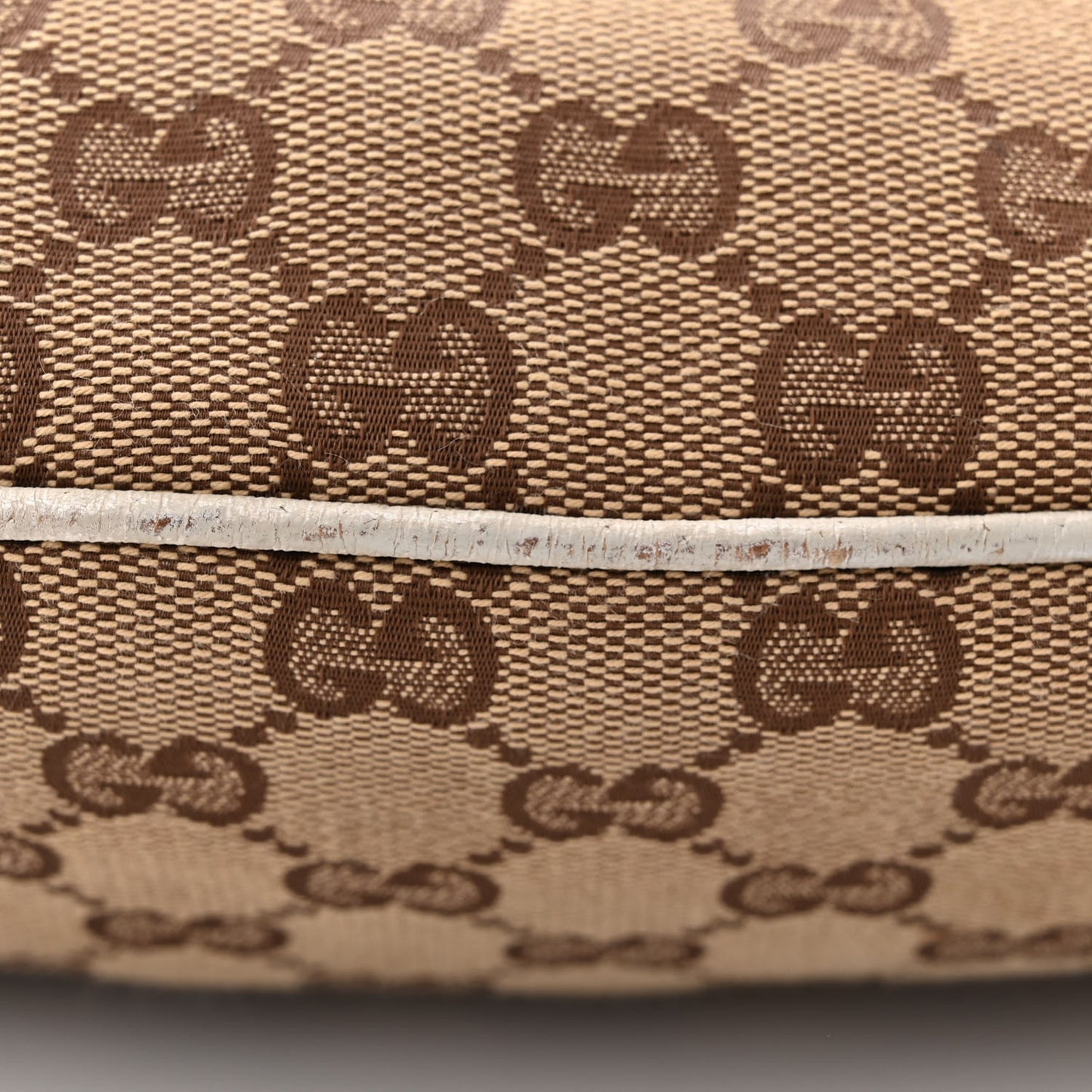 Monogram Web Medium Half Moon Hobo White