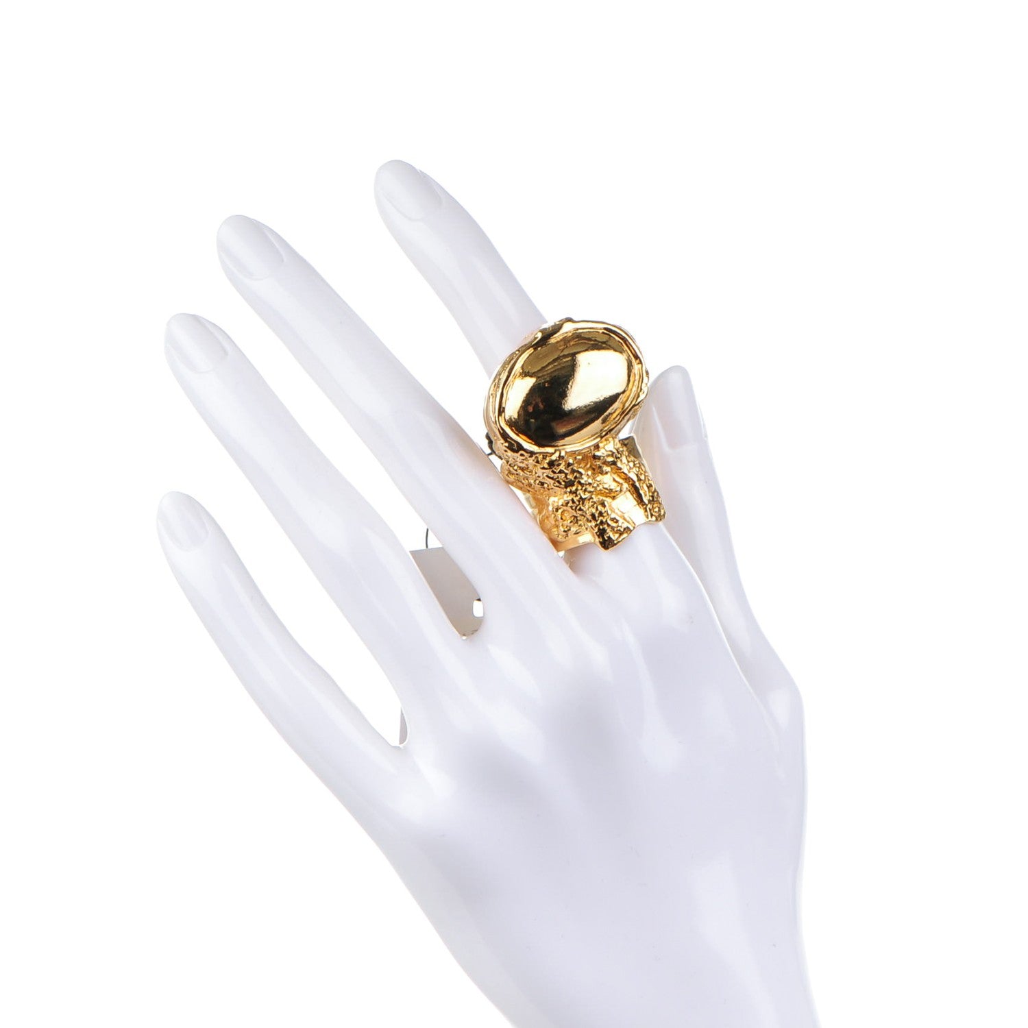 Saint Laurent Arty Ovale Ring 7 Golden 2 of 4